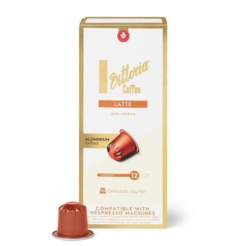 Vittoria Latte Aluminium Nespresso Compatible Capsules, 10 pods per pack, British Import (Pack of 3)