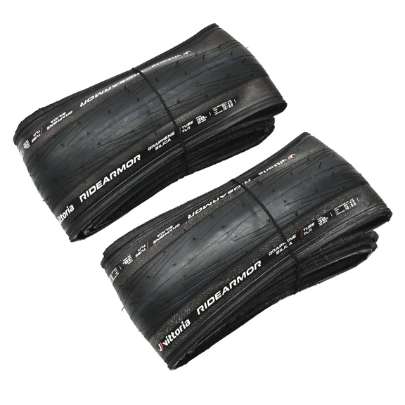 Vittoria RideArmor TLR Graphene Bicycle Tire 700x38C , Black, 2 Tires, VT3199