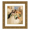 thumbnail image 1 of Vittorio Emanuele Bressanin 20x23 Gold Ornate Framed and Double Matted Museum Art Print Titled - Carnival in Venice, 1 of 4