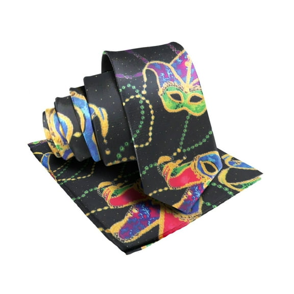 Vittorio Farina Mardi Gras Necktie & Handkerchief