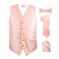 thumbnail image 1 of Vittorio Farina Men's Mint Woven Paisley Vest, Necktie, Bow Tie and Pocket Square Set (White Back), 1 of 42