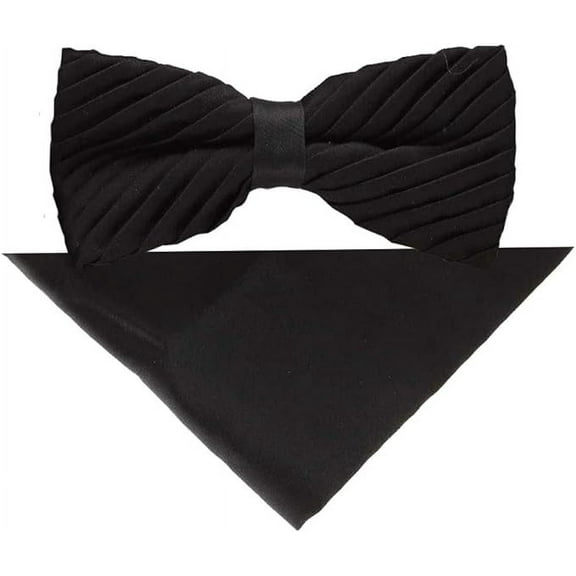 Vittorio Farina Pleated Bow Tie & Pocket Square