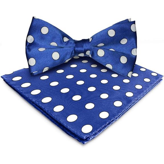 Vittorio Farina Polka Dot Bow Tie & Pocket Square by Classy Cufflink