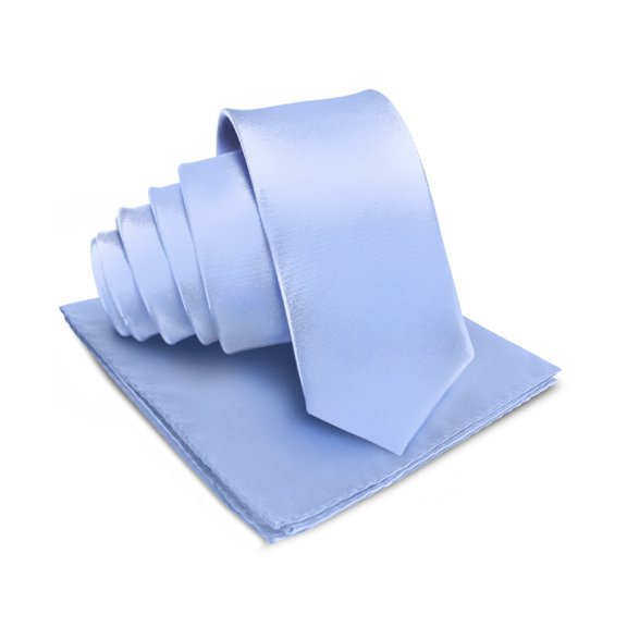 Vittorio Farina Solid Satin Necktie & Pocket Square