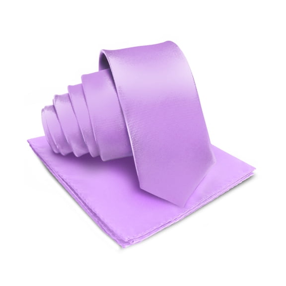 Vittorio Farina Solid Satin Necktie & Pocket Square