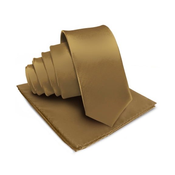 Vittorio Farina Solid Satin Necktie & Pocket Square