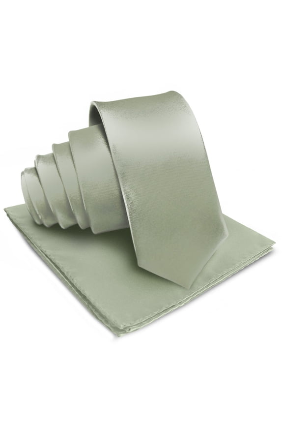 Solid Satin Necktie & Pocket Square