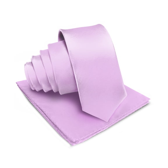 Vittorio Farina Solid Satin Necktie & Pocket Square