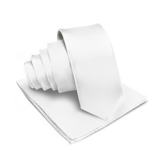 Vittorio Farina Solid Satin Necktie & Pocket Square