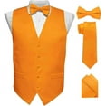 thumbnail image 1 of Vittorio Farina Solid Satin Vest Set (Black Back) Var. 02 (Lime-Rose Gold), 1 of 42
