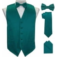 thumbnail image 1 of Vittorio Farina Solid Satin Vest Set (Black Back) Var. 03 (Royal-Wine), 1 of 35