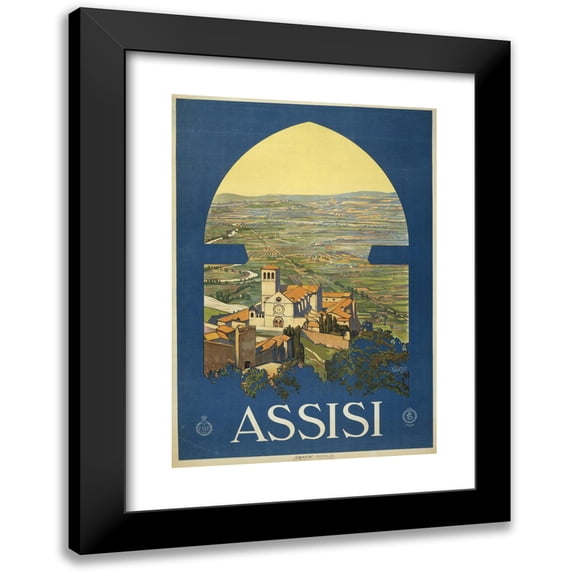 Vittorio Grassi 14x18 Black Modern Framed Museum Art Print Titled - Assisi (1920)