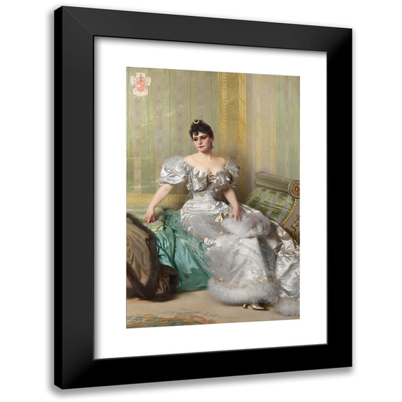 Vittorio Matteo Corcos 11x14 Black Modern Framed Museum Art Print Titled - Portrait of Corinna Salmon