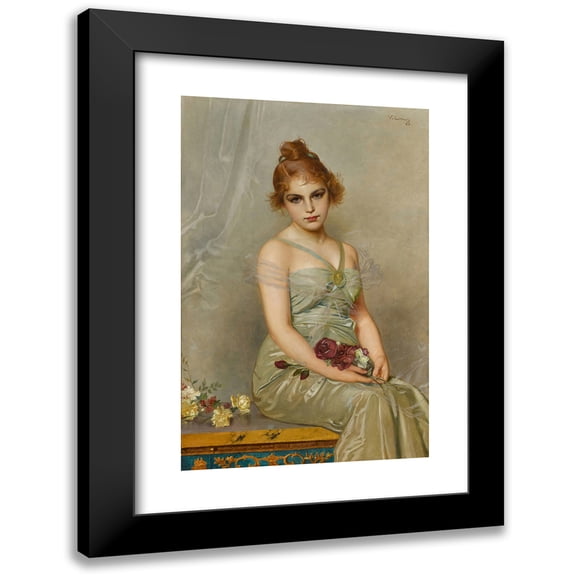Vittorio Matteo Corcos 11x14 Black Modern Framed Museum Art Print Titled - The Bouquet (1889)
