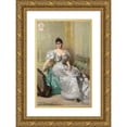 thumbnail image 1 of Vittorio Matteo Corcos 13x18 Gold Ornate Wood Frame and Double Matted Museum Art Print Titled - Portrait of Corinna Salmon, 1 of 4