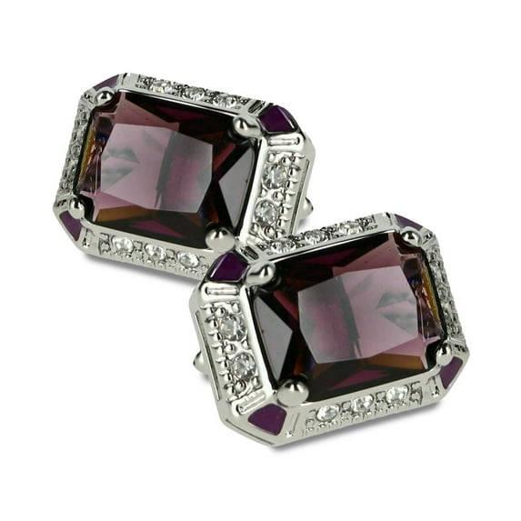 Vittorio Vico Big Rectangular Colored Crystal Cufflinks (CL73XX) by Classy Cufflinks