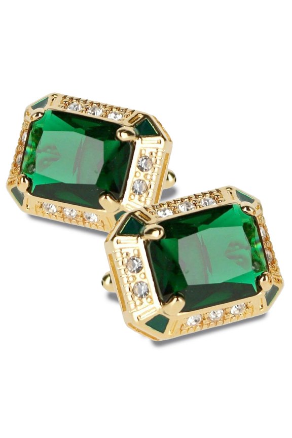 Big Rectangular Colored Crystal Cufflinks (CL73XX) by Classy Cufflinks