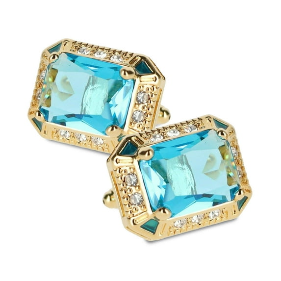 Vittorio Vico Big Rectangular Colored Crystal Cufflinks (CL73XX) by Classy Cufflinks