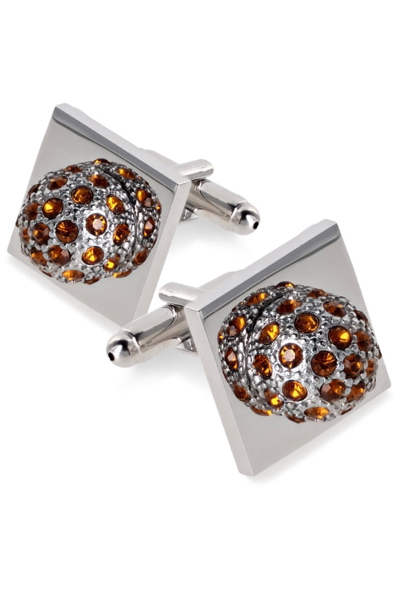 Studded Colorstone Crystal Flower Cufflinks: CL12XX Series