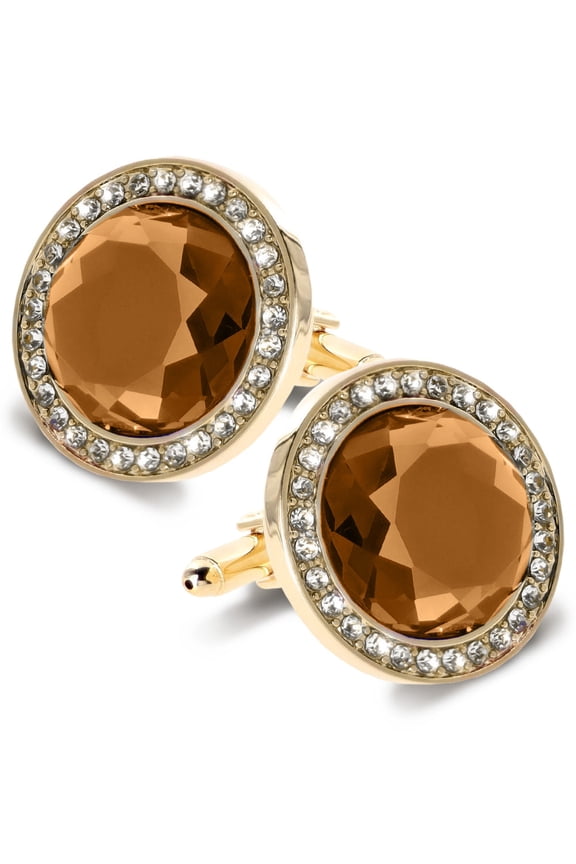 Discus Colored Crystal Bling Cufflinks (CL 11XX) by Classy Cufflinks