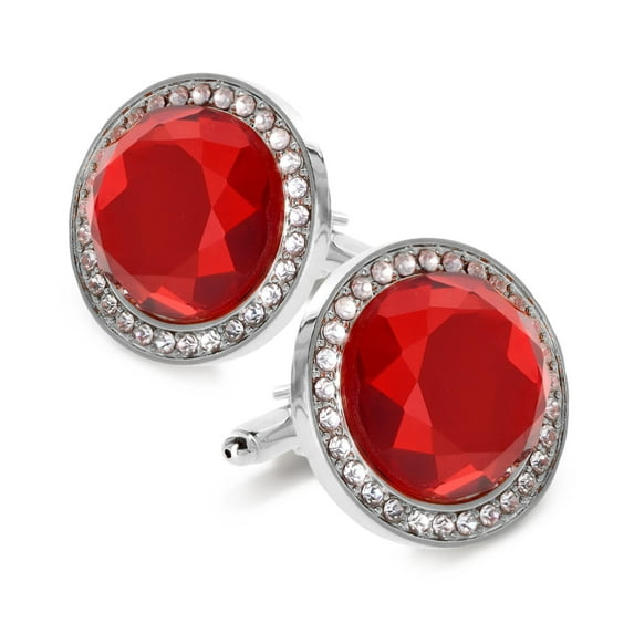 Vittorio Vico Discus Crystal Colorstone Bling Cufflinks: CL11XX Series