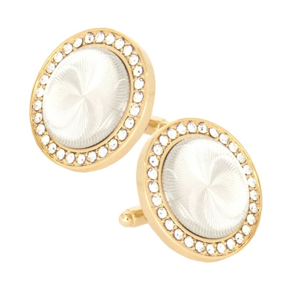 Vittorio Vico Discus Crystal Colorstone Bling Cufflinks: CL11XX Series