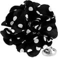 thumbnail image 1 of Vittorio Vico Flower Lapel Pin, Black and White Polka Dot, Stainless Steel, 1 of 7