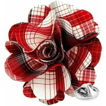 Vittorio Vico Men's Formal Metallic Silver Accent Plaid Flower Lapel Pin: Flower Pin Suit Accessories Pins for Suit or Tuxedo