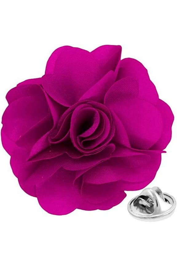 Formal Solid Flower Magenta Lapel Pin, Stainless Steel, 1 Count