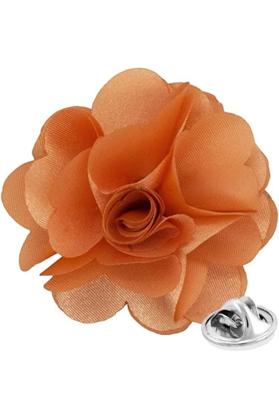 Formal Solid Flower Peach Lapel Pin, Stainless Steel, 1 Count