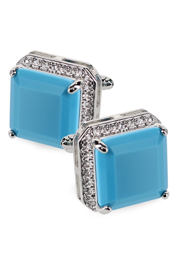 Large Big Square Crystal Colorstone Cufflinks: CL 70XX Series