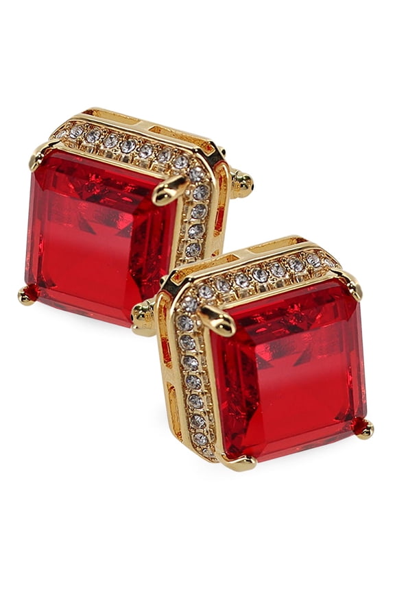 Large Big Square Crystal Colorstone Cufflinks: CL 70XX Series