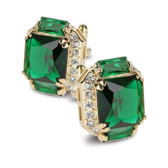 Vittorio Vico Large Rectangular Diamond Flanked Colorstone Crystal Cufflinks: CL 74XX Series