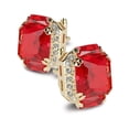 thumbnail image 1 of Vittorio Vico Large Rectangular Diamond Flanked Colorstone Crystal Cufflinks: CL 74XX Series, 1 of 168