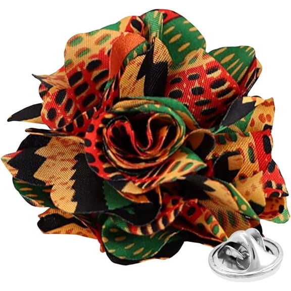 Vittorio Vico Men's Formal Kente Flower Lapel Pin