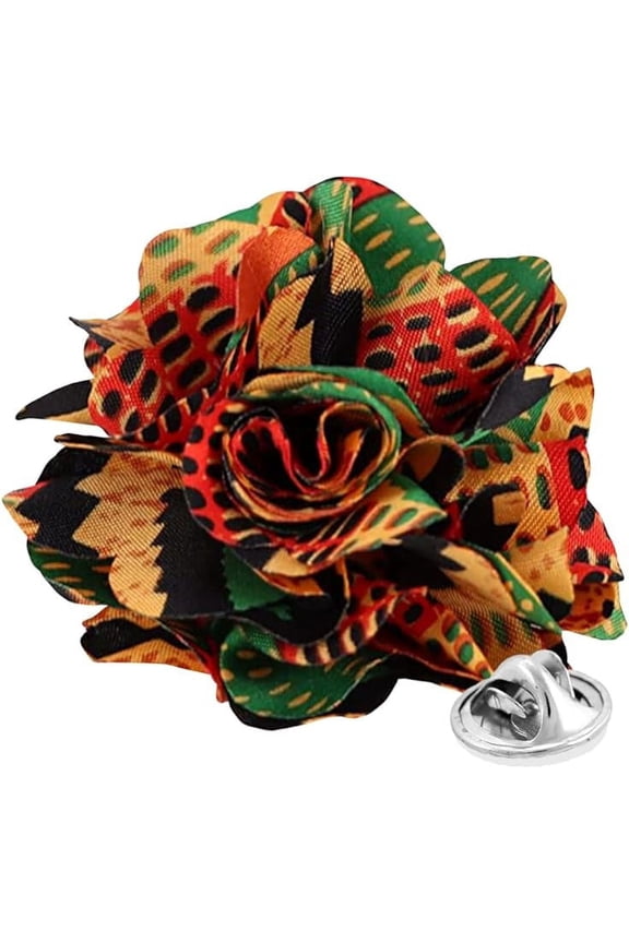 Men's Formal Kente Flower Lapel Pin