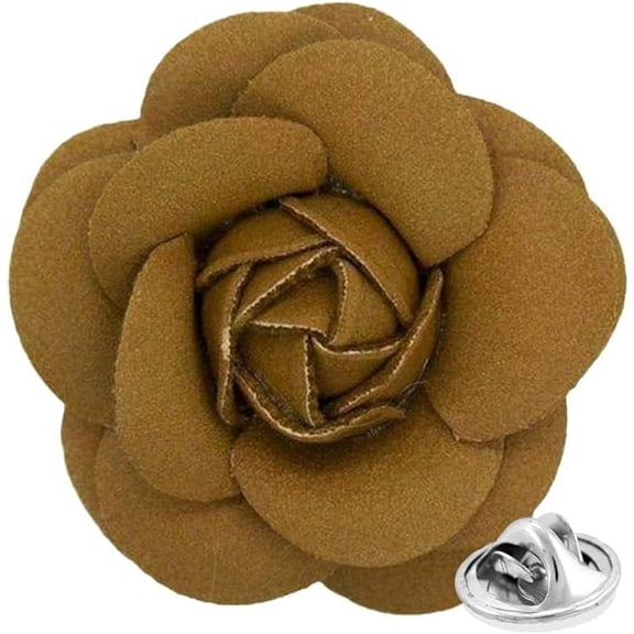 Vittorio Vico Men's Formal Leather Flower Lapel Pin