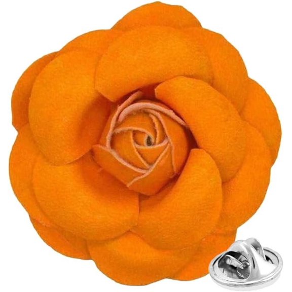 Vittorio Vico Men's Formal Leather Flower Lapel Pin