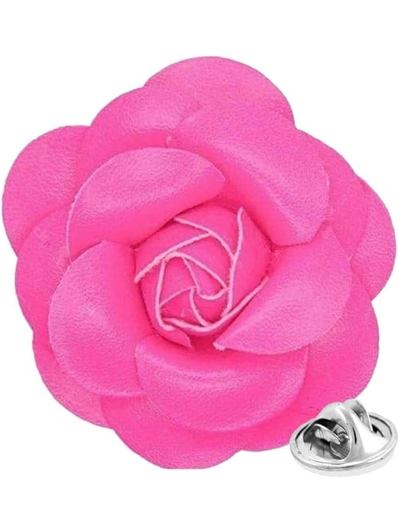 Men's Formal Leather Flower Lapel Pin