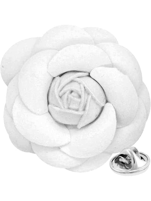 Men's Formal Leather Flower Lapel Pin