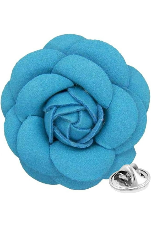 Men's Formal Leather Flower Lapel Pin