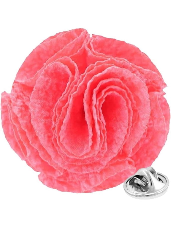 Men's Formal Solid Rose Seersucker Flower Lapel Pin: Flower Pin Suit Accessories Pins for Suit or Tuxedo