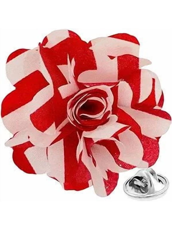 Men's Formal Striped Flower Lapel Pin: Flower Pin Suit Accessories Pins for Suit or Tuxedo