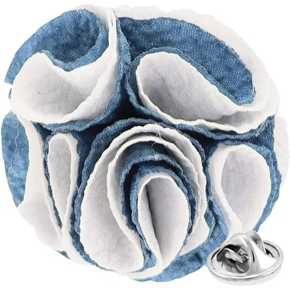 Vittorio Vico Men's Formal Two-Tone Seersucker Rose Flower Lapel Pin: Flower Pin Suit Accessories Pins for Suit or Tuxedo