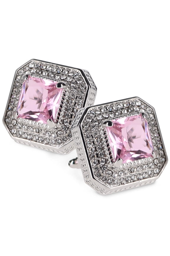 Men's Large Square Colorstone Crystal Diamond Set Cufflinks: CL71XX Series