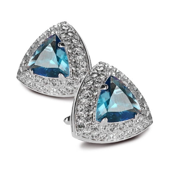 Vittorio Vico Men's Large Triangular Crystal Diamond Set Cufflinks: CL72XX Series
