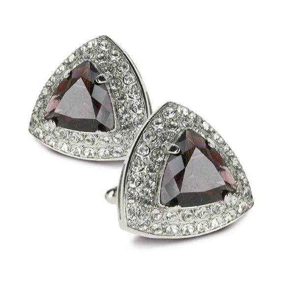 Vittorio Vico Men's Large Triangular Crystal Diamond Set Cufflinks: CL72XX Series