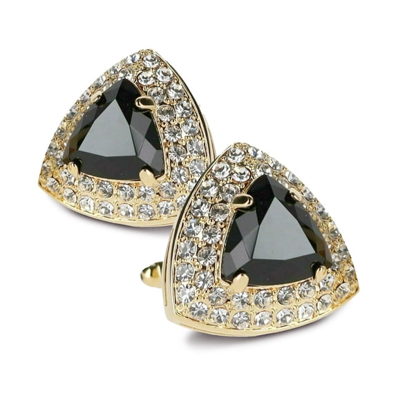 Vittorio Vico Men's Large Triangular Crystal Diamond Set Cufflinks: CL72XX Series