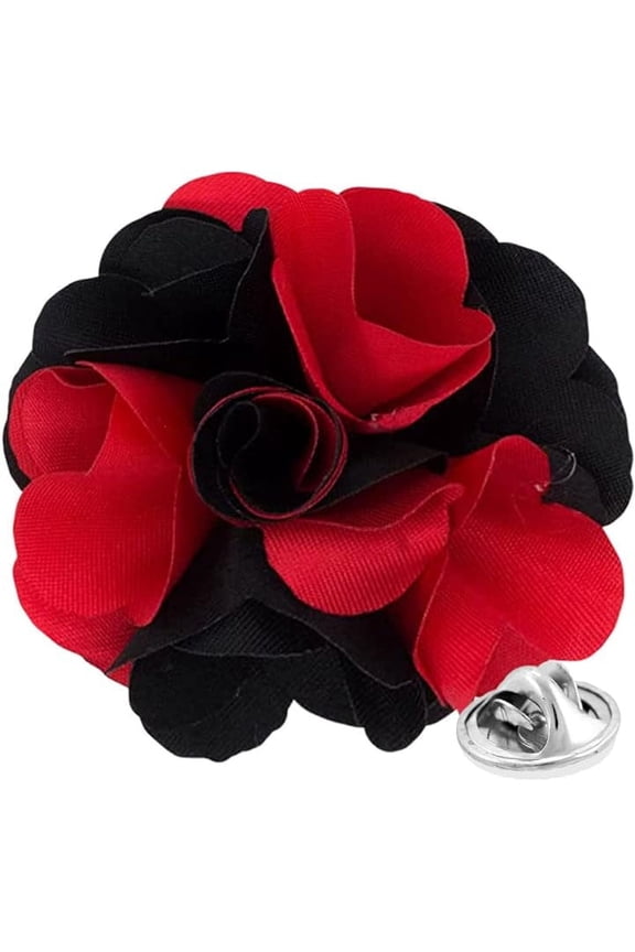 Mens Formal Two-Tone Flower Lapel Pin: Flower Pin Suit Accessories Pins for Suit or Tuxedo