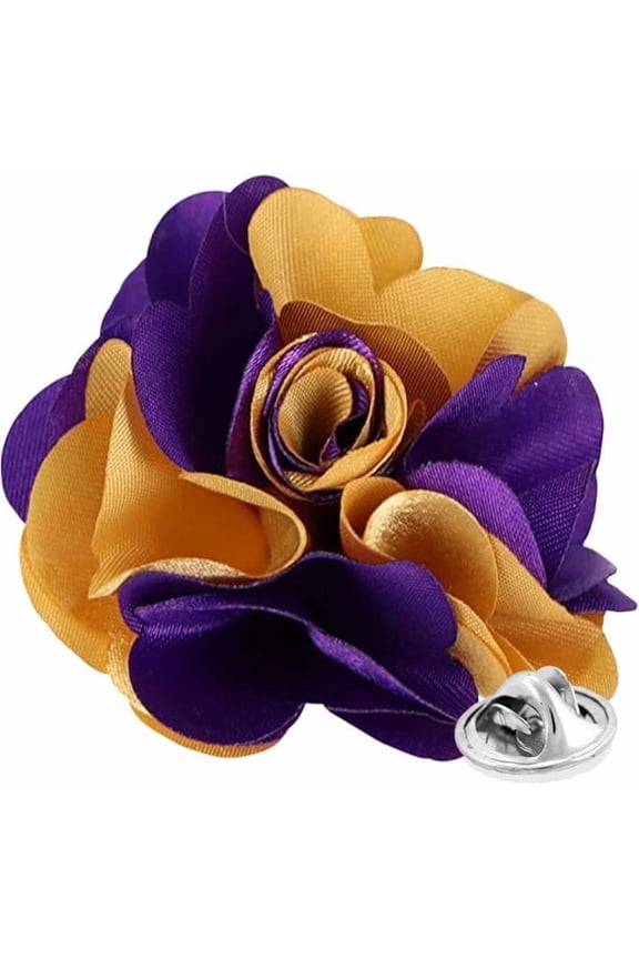 Mens Formal Two-Tone Flower Lapel Pin: Flower Pin Suit Accessories Pins for Suit or Tuxedo